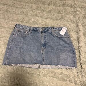 Abercrombie & Fitch Frayed Hem Blue Mini Skirt